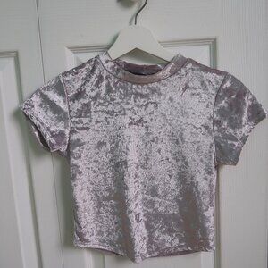 GREY VELVET SHIRT SIZE XSMALL
